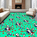 Whimsical Skeleton Polka Dot Garden Rug