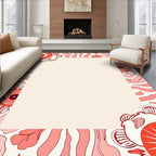 Groovy Coral Floral Swirl Bloom Rug