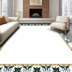 Forest Green Evergreen Silhouette Border Rug