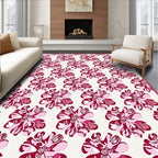 Fuchsia Abstract Floral Repeating Medallion Rug