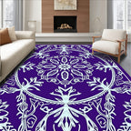 Majestic Purple White Mandala Flourish Rug