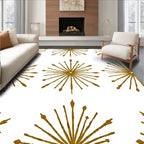 Golden Sunburst Radiating Star Rug