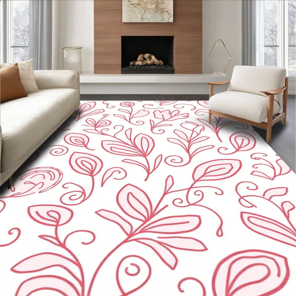 Coral Vine Swirl Botanical Rapport Rug