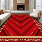 Crimson Gold Chevron Border Rug