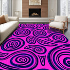 Vibrant Pink Swirl Abstract Rug