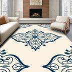 Navy Symmetry Floral Medallion Rug