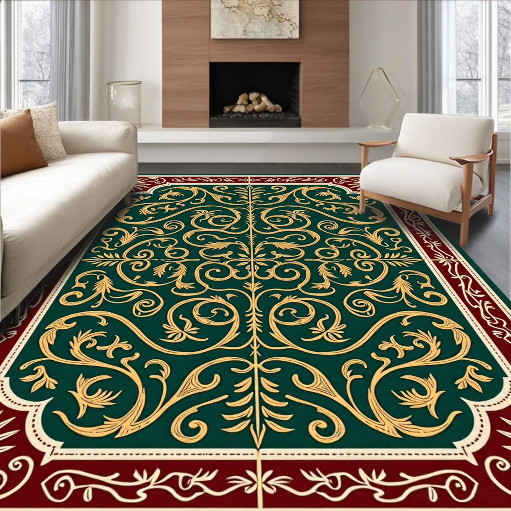 Emerald Gold Traditional Scrollwork Rug