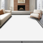 Modern Gray Geometric Border Rug