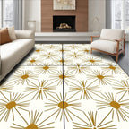 Golden Sunburst Starburst Cream Rug