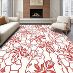 Crimson Branch Hexagon Overlay Rug
