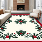 Classic Green Pine Wreath Flower Rug