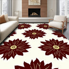 Deep Red Floral Blossom Radiance Rug