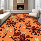 Rust Colored Floral Seedpod Cluster Rug