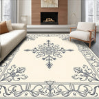 Ornate Blue Floral Medallion Frame Rug