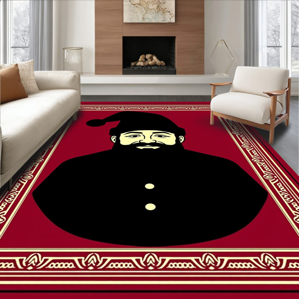 Crimson And Cream Traditional Portrait Rug