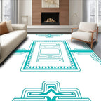 Teal Geometric Art Deco Lines Rug
