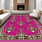 Fuchsia Baroque Floral Medallion Rug