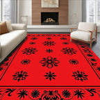 Bold Red Floral Medallion Rug