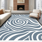 Blue Swirl Abstract Wave Rug