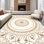Cream Tan Ornamental Medallion Rug