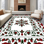 Crimson Botanical Garden Frame Rug