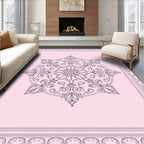 Pink Mandala Floral Art Rug