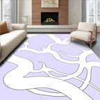 White Lavender Flowing Organic Weave Rug