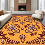 Maroon Floral Swirl Amber Rug