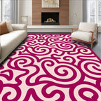 Crimson Swirls Organic Form Rug