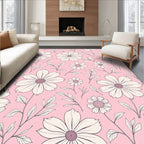 Pink Daisy Floral Arrangement Repeating Rug
