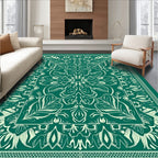 Emerald Green Floral Medallion Rug