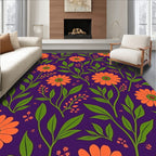 Vibrant Orange Daisy Botanical Garden Rug