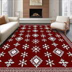 Crimson Snowflake Medallion Rug