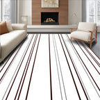 Deep Crimson Gray Vertical Stripes Rug