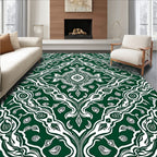 Emerald White Foliage Arabesque Rug