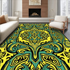 Emerald and Yellow Symmetrical Ornament Rug