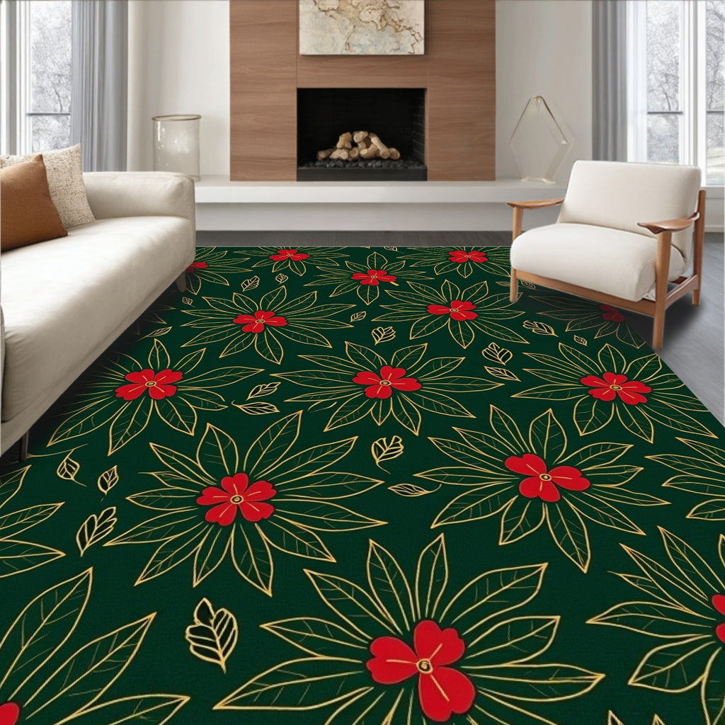Crimson Bloom Botanical Radiance Rug