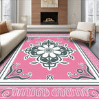 Pink Floral Medallion Centerpiece Rug