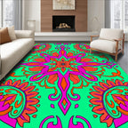 Vibrant Vivid Pink Floral Medallion Rug