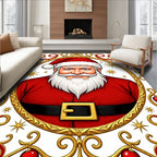 Vintage Santa Claus Red Orb Emblem Rug