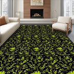 Chartreuse Organic Foliage Background Rug