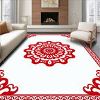 Bold Red Ornamental Medallion Rug