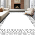 Ancient Floral Leaf Border Art Rug