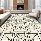 Modern Geometric Black Outline Rug