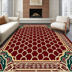 Crimson Lattice Border Accents Rug