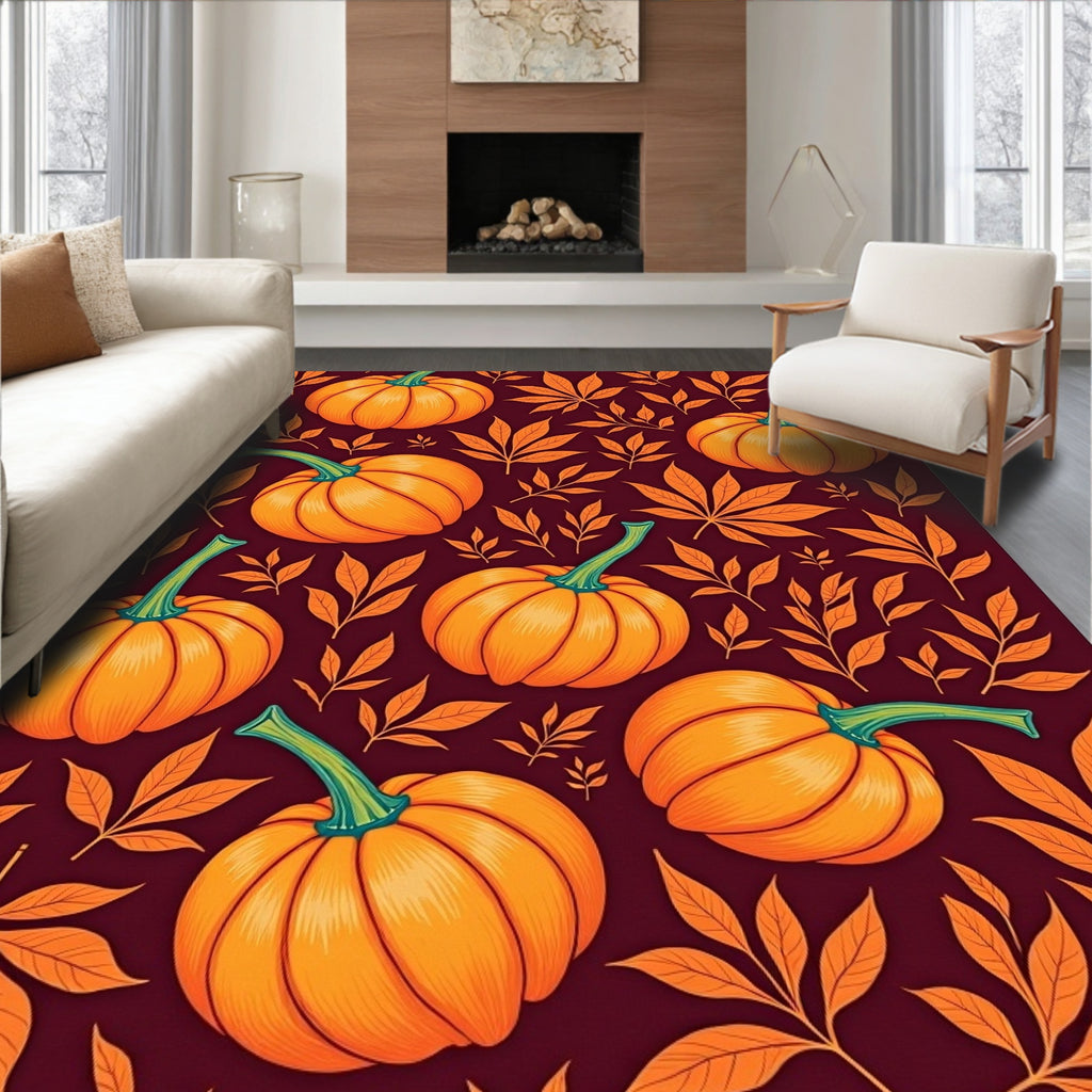 Pumpkin Leaf Autumnal Harvest Rug