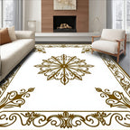 Brown Ornamental Floral Medallion Rug
