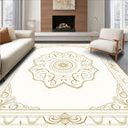 Golden Filigree Floral Medallion Border Rug