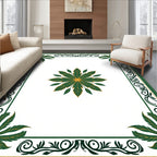 Emerald Leaf Medallion Border Rug