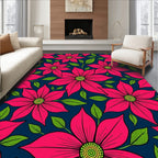 Vibrant Fuchsia Floral Garden Rug